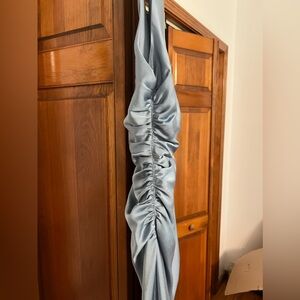 Dusty blue satin dress